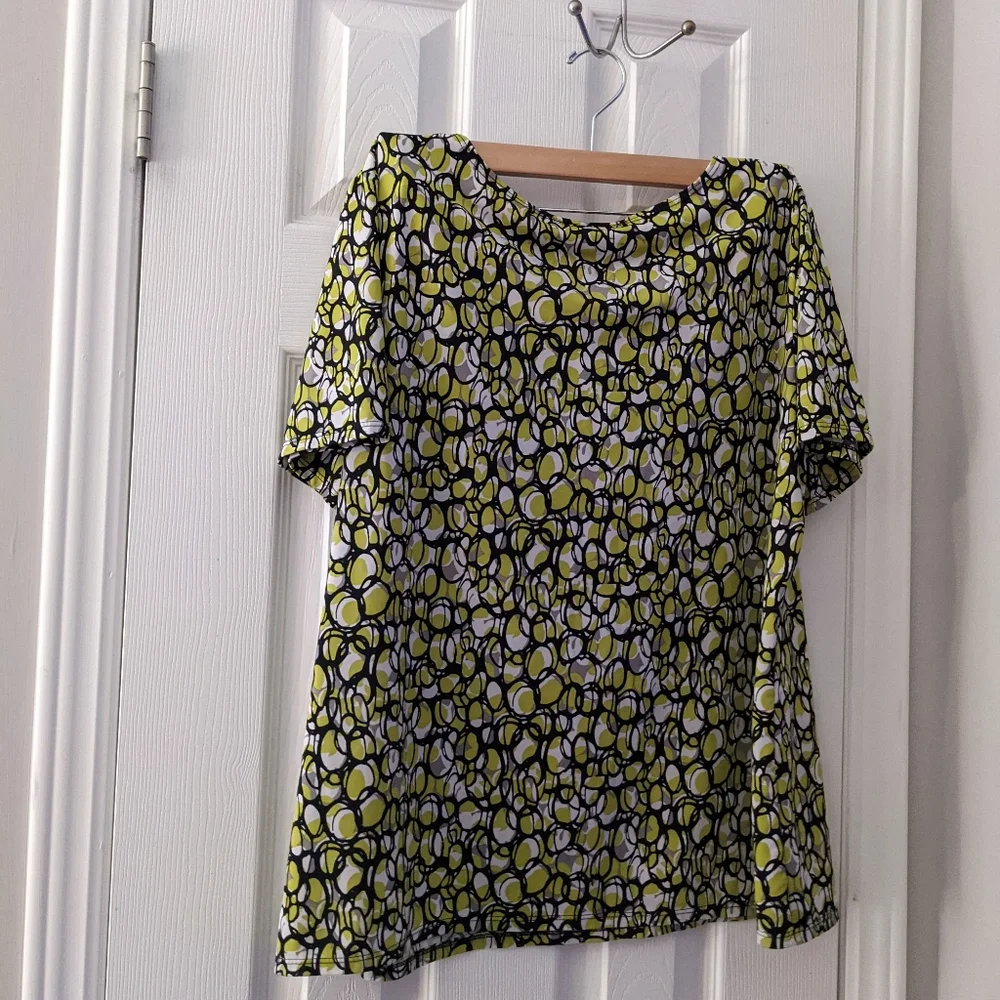 Kim Rogers Green Short Sleeve Top * 1X - Picture 5 of 10